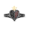 Thumbnail Image 4 of Disney Treasures Alice in Wonderland Garnet and 0.18 CT. T.W. Diamond Red Queen Ring in Sterling Silver and 10K Gold