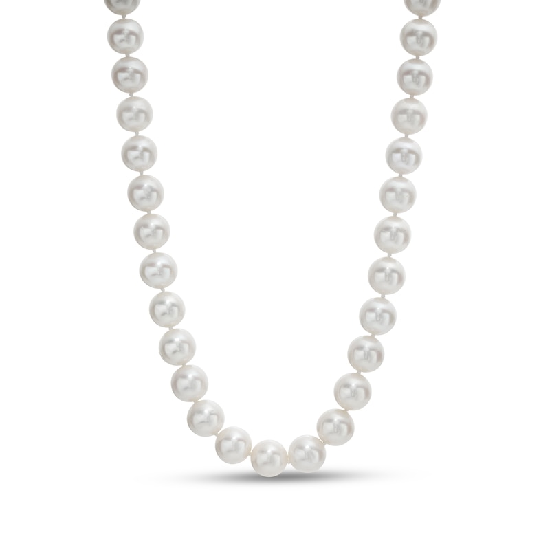 Main Image 1 of 9.0-10.0mm Freshwater Cultured Pearl Strand Necklace with 14K Gold Extender and Clasp-19"