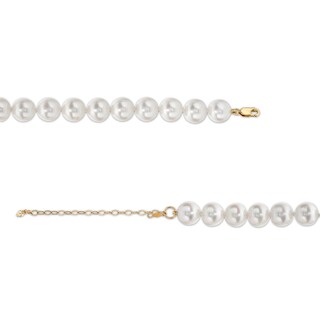 9.0-10.0mm Freshwater Cultured Pearl Strand Necklace with 14K Gold Extender and Clasp-19"