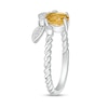 Thumbnail Image 2 of Oval Citrine and Diamond Accent Rope-Textured Dragonfly Ring in Sterling Silver