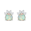 Thumbnail Image 3 of 6.0mm Heart-Shaped Lab-Created Opal and White Lab-Created Sapphire Paw Print Stud Earrings in Sterling Silver