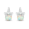 Thumbnail Image 3 of 5.0mm Lab-Created Opal Solitaire Unicorn Stud Earrings in Sterling Silver