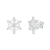 3.5mm White Lab-Created Sapphire Snowflake Stud Earrings in Sterling Silver