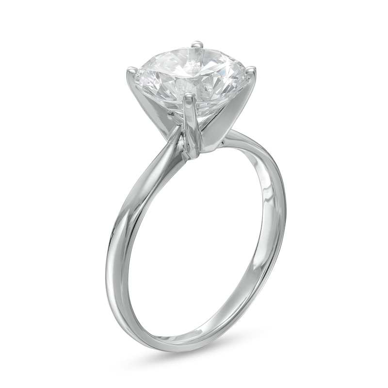 Main Image 2 of 3.00 CT. Certified Diamond Solitaire Engagement Ring in 14K White Gold (J/I3)
