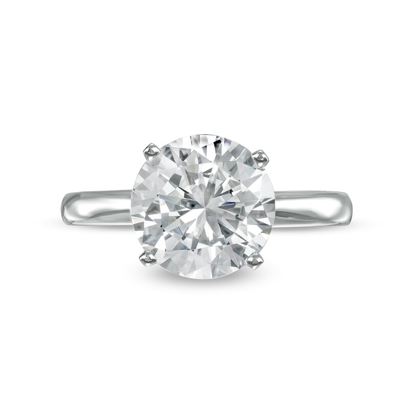 Main Image 3 of 3.00 CT. Certified Diamond Solitaire Engagement Ring in 14K White Gold (J/I3)