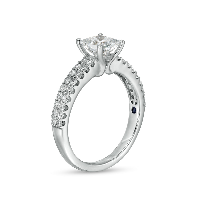 Main Image 3 of Vera Wang Love Collection 1.45 CT. T.W. Certified Lab-Grown Diamond Double Row Shank Engagement Ring in 14K White Gold
