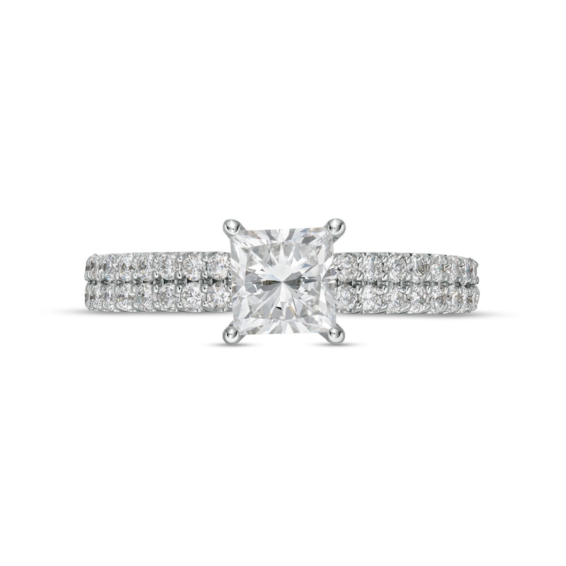 Main Image 4 of Vera Wang Love Collection 1.45 CT. T.W. Certified Lab-Grown Diamond Double Row Shank Engagement Ring in 14K White Gold