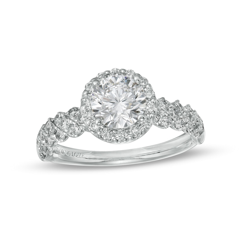 TRUE Lab-Created Diamonds by Vera Wang Love 1.69 CT. T.W. Frame Engagement Ring in 14K White Gold