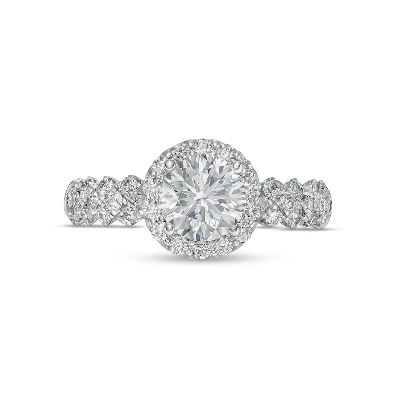 Main Image 4 of Vera Wang Love Collection 1.69 CT. T.W. Certified Lab-Grown Diamond Frame Engagement Ring in 14K White Gold