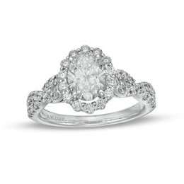 Vera Wang Love Collection 1.58 CT. T.W. Certified Lab-Grown Diamond Twist Shank Engagement Ring in 14K White Gold