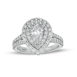 TRUE Lab-Created Diamonds by Vera Wang Love 1.95 CT. T.W. Double Frame Engagement Ring in 14K White Gold