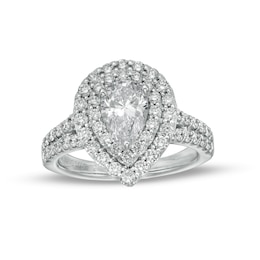 Vera Wang Love Collection 1.95 CT. T.W. Certified Lab-Grown Diamond Double Frame Engagement Ring in 14K White Gold