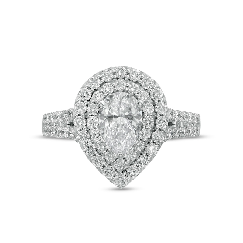 Main Image 4 of Vera Wang Love Collection 1.95 CT. T.W. Certified Lab-Grown Diamond Double Frame Engagement Ring in 14K White Gold