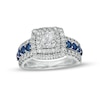 Thumbnail Image 1 of Vera Wang Love Collection 1.95 CT. T.W. Certified Lab-Grown Diamond Engagement Ring with Blue Sapphires in 14K White Gold