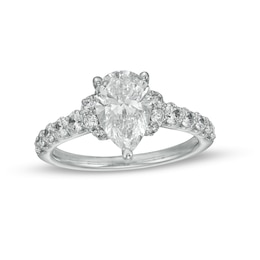 TRUE Lab-Created Diamonds by Vera Wang Love 2.23 CT. T.W. Collar Engagement Ring in 14K White Gold