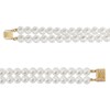 6.0-7.0mm Freshwater Cultured Pearl Double Strand Necklace with 14K Gold Clasp