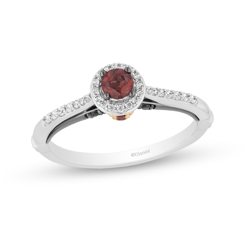 Enchanted Disney Evil Queen Garnet and 0.18 CT. T.W. Diamond Ring in Sterling Silver and 10K Gold|Peoples Jewellers