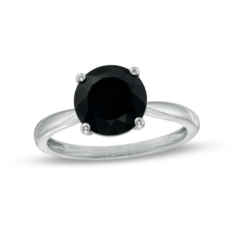 2.95 CT. Black Enhanced Diamond Solitaire Engagement Ring in 10K White Gold