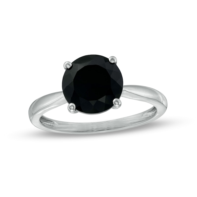 Main Image 1 of 2.95 CT. Black Enhanced Diamond Solitaire Engagement Ring in 10K White Gold