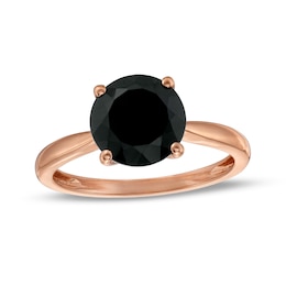 2.95 CT. Black Enhanced Diamond Solitaire Engagement Ring in 10K Rose Gold