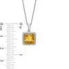 Thumbnail Image 3 of 8.0mm Princess-Cut Citrine and 0.13 CT. T.W. Diamond Octagonal Frame Pendant in 10K White Gold