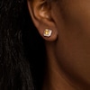 Thumbnail Image 2 of 6.0mm Princess-Cut Citrine and 0.13 CT. T.W. Diamond Octagonal Frame Stud Earrings in 10K White Gold