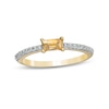 Thumbnail Image 0 of Sideways Baguette Citrine and 0.12 CT. T.W. Diamond Stackable Ring in 10K Gold