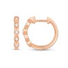 Thumbnail Image 0 of 0.15 CT. T.W. Diamond Alternating Hoop Earrings in 10K Rose Gold