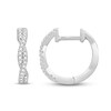 Thumbnail Image 1 of 0.45 CT. T.W. Diamond Twist Hoop Earrings in 10K White Gold
