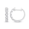 Thumbnail Image 1 of 0.18 CT. T.W. Diamond Spiral Hoop Earrings in 10K White Gold
