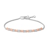 Thumbnail Image 1 of 0.09 CT. T.W. Diamond Alternating "X" Bolo Bracelet in Sterling Silver and 10K Rose Gold – 9.5"