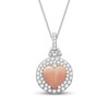 Thumbnail Image 1 of 0.38 CT. T.W. Diamond Triple Frame Heart Pendant in 10K Two-Tone Gold – 19&quot;