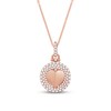 Thumbnail Image 1 of 0.69 CT. T.W. Diamond Triple Frame Heart Pendant in 10K Rose Gold – 19"