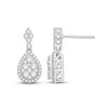 Thumbnail Image 1 of 0.95 CT. T.W. Composite Pear-Shaped Diamond Frame Drop Earrings in 14K White Gold