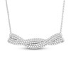 0.69 CT. T.W. Diamond Twist Multi-Row Necklace in 10K White Gold – 19"
