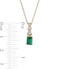 Thumbnail Image 3 of Emerald-Cut Emerald and Diamond Accent Twist Drop Pendant in 14K Gold