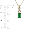 Thumbnail Image 5 of Emerald-Cut Emerald and Diamond Accent Twist Drop Pendant in 14K Gold