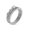 Thumbnail Image 3 of 0.37 CT. T.W. Diamond Alternating Leaf Three Piece Bridal Set in 10K White Gold (J/I3)