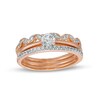 Thumbnail Image 0 of 0.37 CT. T.W. Diamond Alternating Leaf Three Piece Bridal Set in 10K Rose Gold (J/I3)