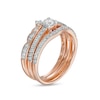 Thumbnail Image 2 of 0.58 CT. T.W. Diamond Contour Tiara Three Piece Bridal Set in 10K Rose Gold (J/I3)