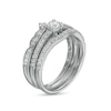 Thumbnail Image 2 of 0.45 CT. T.W. Diamond Vintage-Style Three Piece Bridal Set in 10K White Gold (J/I3)