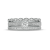 Thumbnail Image 3 of 0.45 CT. T.W. Diamond Vintage-Style Three Piece Bridal Set in 10K White Gold (J/I3)