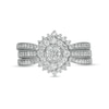 Thumbnail Image 3 of 0.69 CT. T.W. Diamond Frame Chevron Three Piece Bridal Set in 10K White Gold (J/I3)