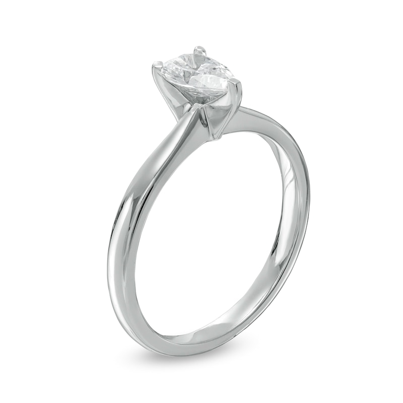 CT. Certified Pear-Shaped Lab-Grown Diamond Solitaire Engagement Ring in 14K White Gold (F/SI2