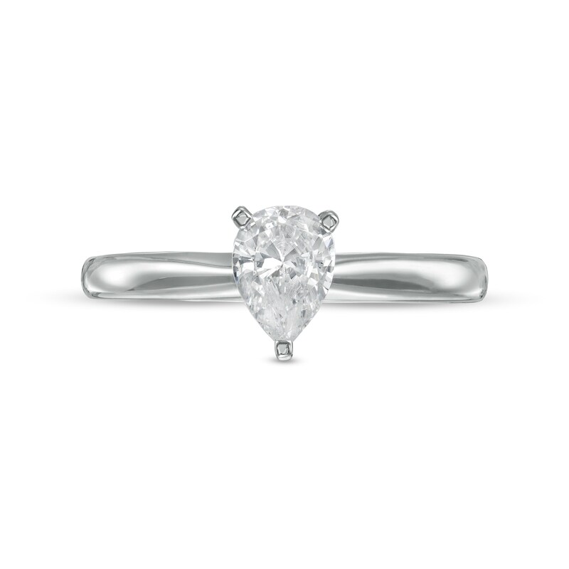 CT. Certified Pear-Shaped Lab-Grown Diamond Solitaire Engagement Ring in 14K White Gold (F/SI2