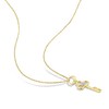 Diamond Accent Key Pendant in Sterling Silver with Yellow Rhodium