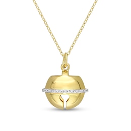 0.07 CT. T.W. Diamond Bell Pendant in Sterling Silver with Yellow Rhodium