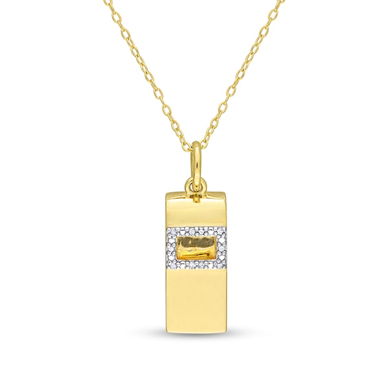 0.05 CT. T.W. Diamond Whistle Pendant in Sterling Silver with Yellow Rhodium