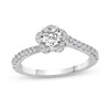 Thumbnail Image 1 of 0.66 CT. T.W. Diamond Flower Frame Bypass Engagement Ring in 14K White Gold