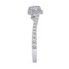 Thumbnail Image 2 of 0.66 CT. T.W. Diamond Flower Frame Bypass Engagement Ring in 14K White Gold